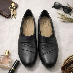 Clarks Ultimate Comfort ROSALYN ADELE Square Heel Black Shoes Ladies Size 8M